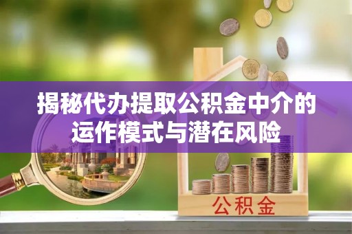 仙居揭秘代办提取公积金中介的运作模式与潜在风险