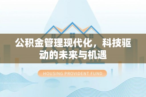 仙居公积金管理现代化，科技驱动的未来与机遇