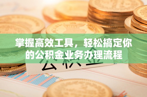 仙居掌握高效工具，轻松搞定你的公积金业务办理流程