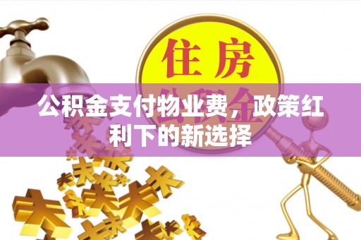 仙居公积金支付物业费，政策红利下的新选择