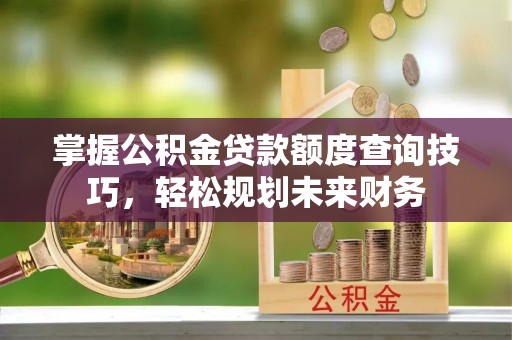 仙居掌握公积金贷款额度查询技巧，轻松规划未来财务