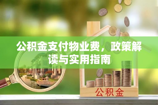 仙居公积金支付物业费，政策解读与实用指南